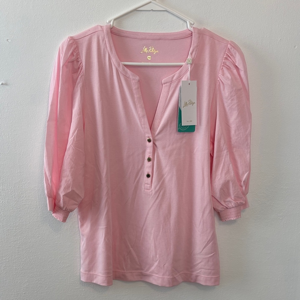 Lilly Pulitzer Light Pink Blouse with Button Detail